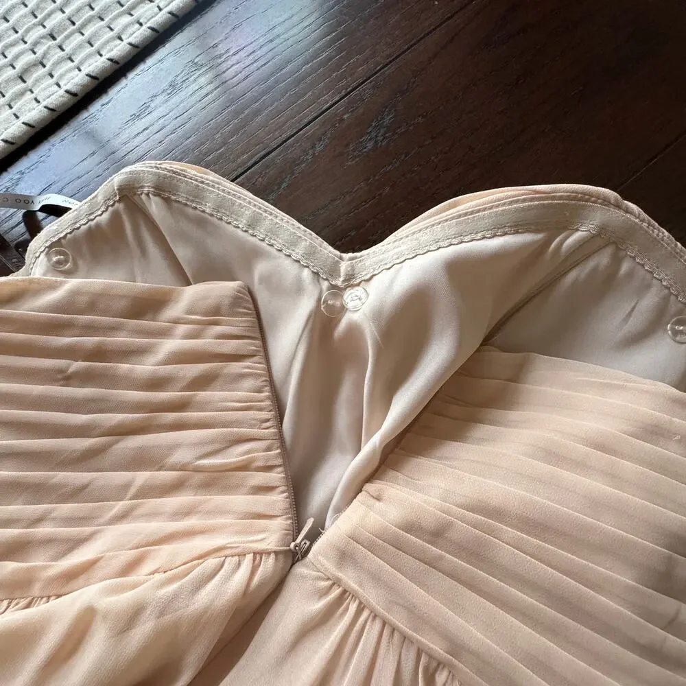 Jenny Yoo Strapless Mini Prom A Line Chaffon Dress Size 4 - Picture 10 of 13